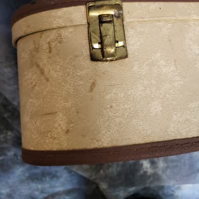 Vintage RARE 1960's Harmony, Kay Silvertone Soft Shell Acoustic Guitar Case Brown White image 7