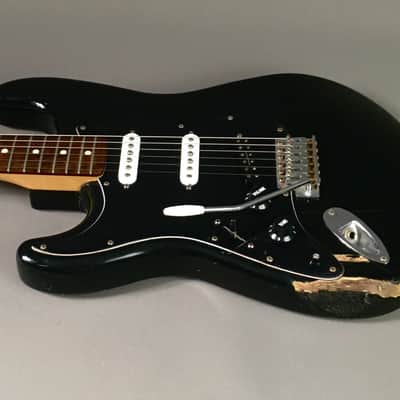 LEFTY! Vintage 1995 Fender Nirvana Tribute Stratocaster Black Heavy Relic Strat Guitar Seymour Duncan 7.3 Lb SSC image 13