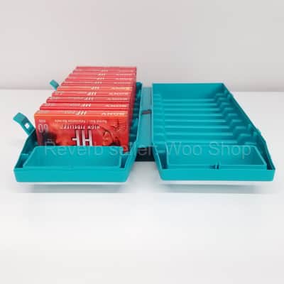 Lot of 10 NEW Sony HF 60 & 90 Audio Cassettes w/Turquoise Tape Taxi Storage Case image 5