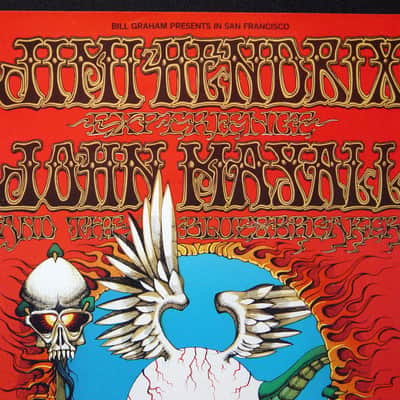 Jimi Hendrix Flying Eyeball Bill Graham Fillmore Limited Edition 1968 Concert Poster image 2