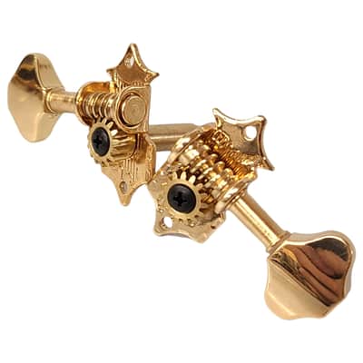 Gold 3x3 Tuning Pegs Guitar Scalloped Buttons Butterbean Vintage Open Gear Keys image 5