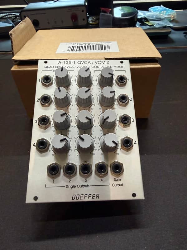 Doepfer A-135-1 QVCA / VCMIX Quad Linear VCA and Voltage Controlled Mixer 2010s - Silver image 1
