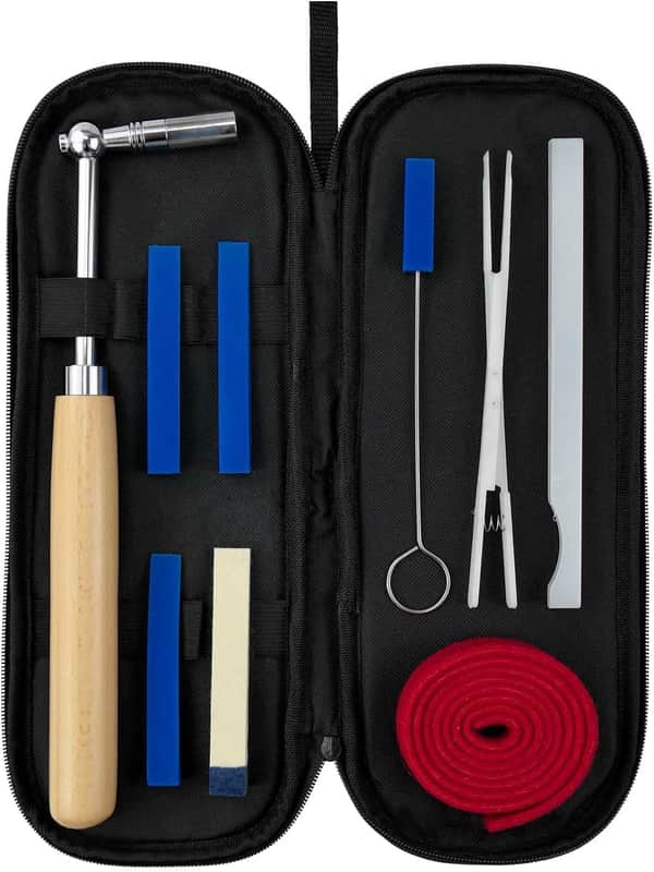 Professional Piano Tuning Tuner Kit, Piano Tuner Hammer Mute Tool with Felt Temperament Strip and Rubber Mutes Clamp, Piano Tuning Tools with Case image 1