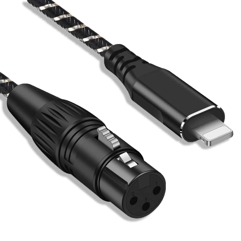 XLR to i Phone Microphone Cable,6.6FT XLR Female to Light ning Microphone Cable for Dynamic Microphones or Recording Karaoke Sing,Compatible with i-Phone 14/13/12 pro max,i-Pad 9/8/7 image 1