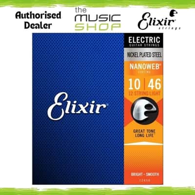 Elixir Nanoweb 12 String NPS Electric Guitar Strings, Light, 10-46 - 12450 image 1