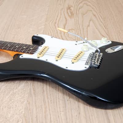 1986 Squier by Fender Stratocaster '62 Vintage Reissue Black Slab Board, Japan MIJ image 9