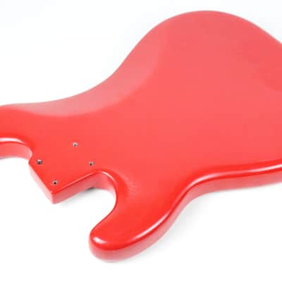 1976 Vintage Fender Precision Bass Bright Red Refinish Alder 4-Bolt BODY PBass 1970s USA image 12