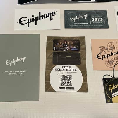 2020's Epiphone SG Les Paul Custom Model Guitar Warranty Brochures, Bumper Stickers, Case Candy, etc. image 4