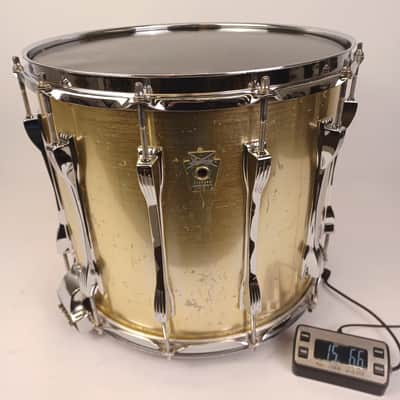 Ludwig 12x14" Brushed Gold Challenger ST Plus Snare Drum Vintage 1984 Marching image 20