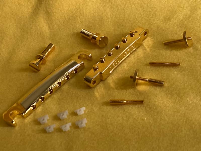 Gibson ABR-1 “Wired” Bridge and Lightweight Aluminum Stop Bar Tailpiece-Combo-Gold image 1