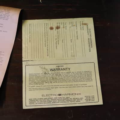 Electro-Harmonix Memory Man Original Box, Warranty Card and Description Card image 5