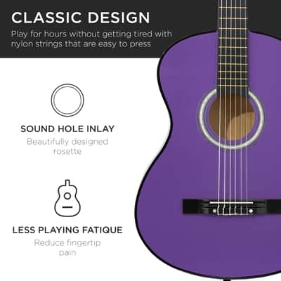 Best Choice Products Beginner Acoustic Guitar Set w/ Case, Strap, Strings - 38in-Blueburst image 12