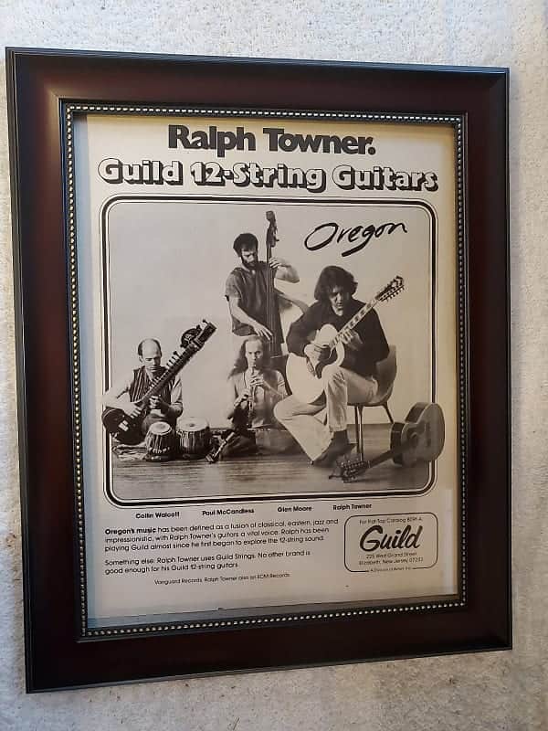 1975 Guild Guitars Promotional Ad Framed Ralph Towner Oregon Original image 1