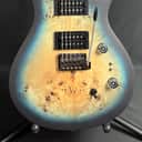 PRS SE Custom 24-08 "Exotic" Poplar Burl Electric Guitar Lake Blue Midnight w/ Gig Bag