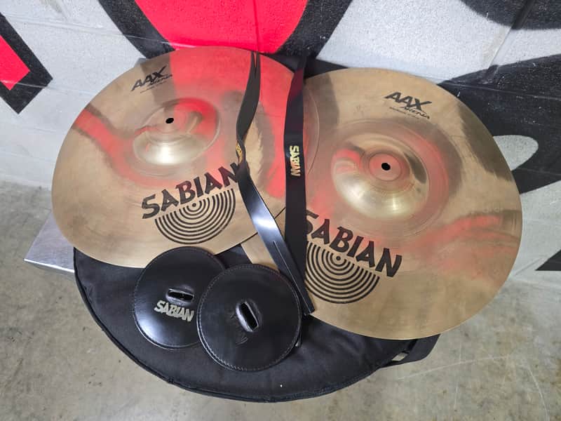 Sabian 18" AAX Arena Medium Marching Cymbals (Pair) 2010s - Brilliant image 1