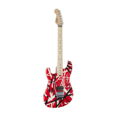 EVH Striped Series Well-Balanced and Sturdy 6-String Electric Guitar (Red, Black and White Striped, Left-Handed) image 3