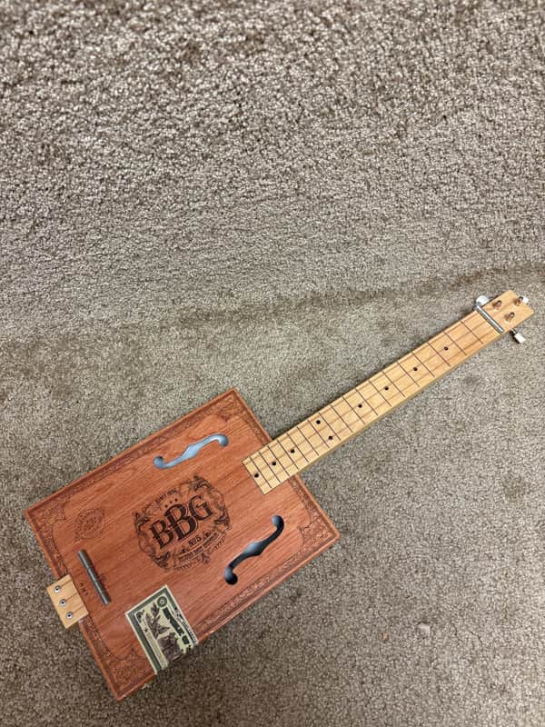 Cigar Box Fretless Electric Guitar image 1