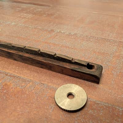 Unbranded Vintage Guitar Bridge With Thumb Wheels Rosewood 1960s image 2
