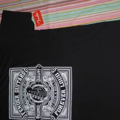 new (with Fender paper hang tag) A+ shape Fender Forever Loud Trusted Quality Black short sleeve T-Shirt, 100% Cotton, Size XXL (XX-Large), p/n: 9101310806 (NO packaging) image 12