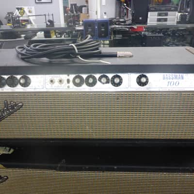 Fender Rare Numbers-Matching ;Local Pick-up Only: 1972 Bassman 100 Rig ( Head & Cab ) : Early Production Head Rare Factory " Richard Smith " Stamp 1972 - Black Tolex image 2