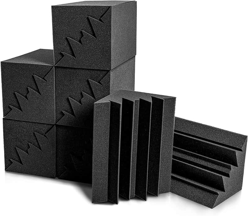 12 Pack Acoustic Foam Bass Trap Studio Foam 12" X 7" X 7" Soundproof Padding Panels Corner Blocks image 1