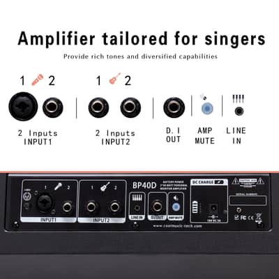 Acoustic Guitar Amplifier, 80 Watt Portable Bluetooth Amp for Guitar Acoustic image 6