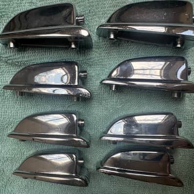 Ludwig Lot of 8 Vintage Large Classic Lugs for Floor Tom or Bass Drum - #1 80s - Chrome image 7