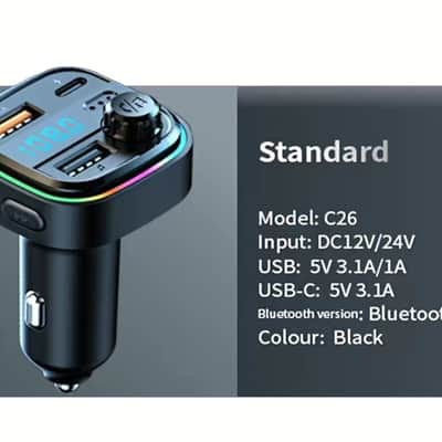 Audio FM Transmitter 88Mhz to 108MHz 12V 120V 240V Compatible Play Your Masters Mixes to Any Boombox, Clock Radio, Home Stereo Receiver, Car Stereo, etc. USB Charger & MP3 Media Playback Functions Includes 120V-240V Power Adapter image 6