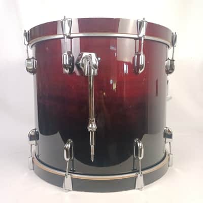 Premier Cabria 18x22" Red Cherry/Black Fade Bass Drum 2000s Kick 8Lug Wood Hoops image 3