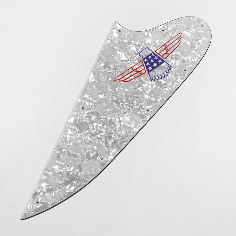 White Pearl 4 Ply Pickguard for Bicentennial Gibson Thunderbird Bass 1976-1979 w/ Decal Made IN USA image 1