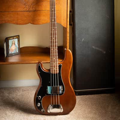 Left Handed rare Fender Precision Bass 1977-78 Walnut Mocha w Fender case completely original image 1