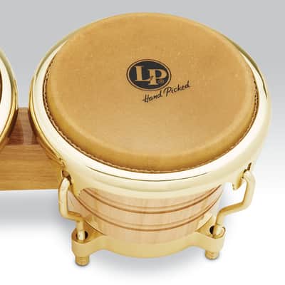 LP LP201AX-2AW 7-1/4-inch and 8-5/8-inch Generation II Bongos - Natural with Gold Hardware image 3
