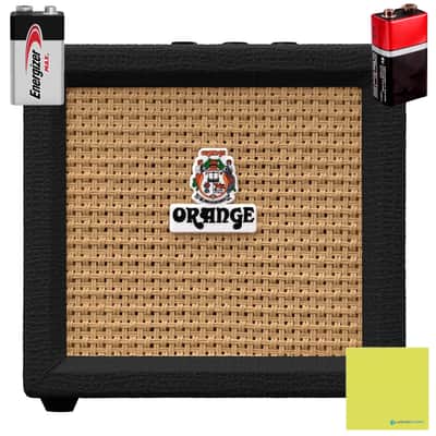 Amplification Crush Mini 3-Watt Battery Powered Guitar Combo Amplifier (Black) Bundle w/ 2 Batteries & Liquid Audio Polishing Cloth (4 Items) image 1