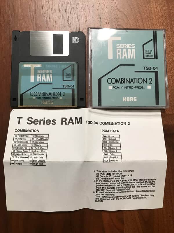 KORG T-SERIES SOUND LIBRAY RAM DISK TSD-04 COMBINATION 2 image 1