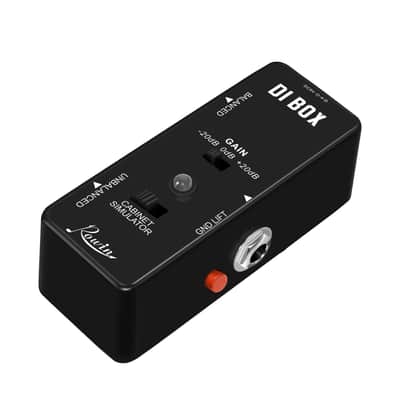 Rowin LEF-331 Active DI Box Pedal – Mini Direct Injection Box with Cabinet Simulator, Gain Control (-20dB to +20dB), Ground Lift, XLR Balanced & 1/4" Unbalanced Outputs, True Bypass, Metal Shell image 1