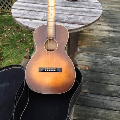 May-Bell 1930s Aged Sunburst Parlor Guitar image 14
