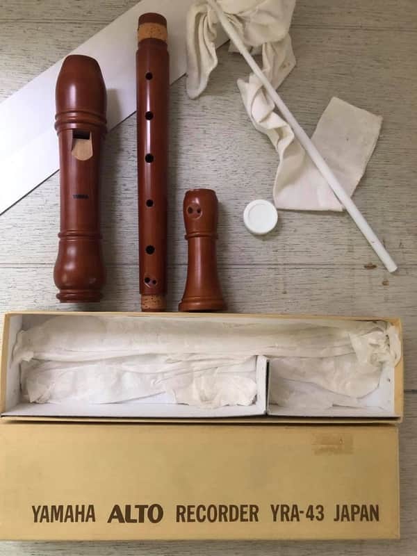 Vintage Yamaha YRA-43 Alto Recorder in Stained Maplewood | Reverb
