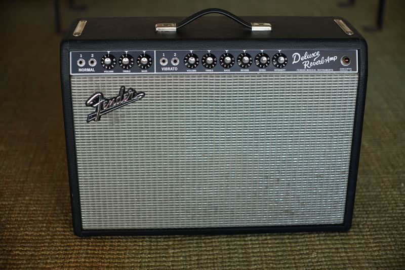 Fender 65 Reissue Deluxe Reverb Black Face 1999 - Black image 1