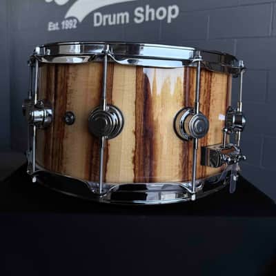 ~WOW!~ DW Collector's Series 333 Pure Maple 7x14 Snare Drum in Natural Gloss Lacquer over Exotic African Chechen with Chrome Hardware image 7