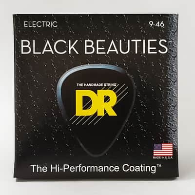 DR BKE-9/46 Extra Life Black Beauties Coated Guitar Strings 9-46 image 1