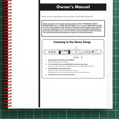 Roland Fantom Xr — 3 in 1 Owners Manual User Instructions — 311 Pages — USA Made