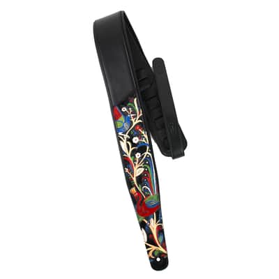 Walker & Williams KB-55-BLK Traditional Peacock Design On Black Carved Leather image 6