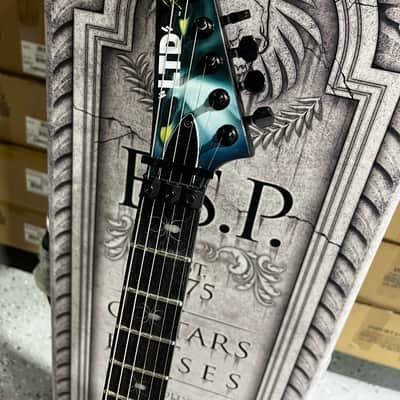 ESP LTD Kirk Hammett Signature KH-WZ White Zombie Electric Guitar - Black with Graphic image 4