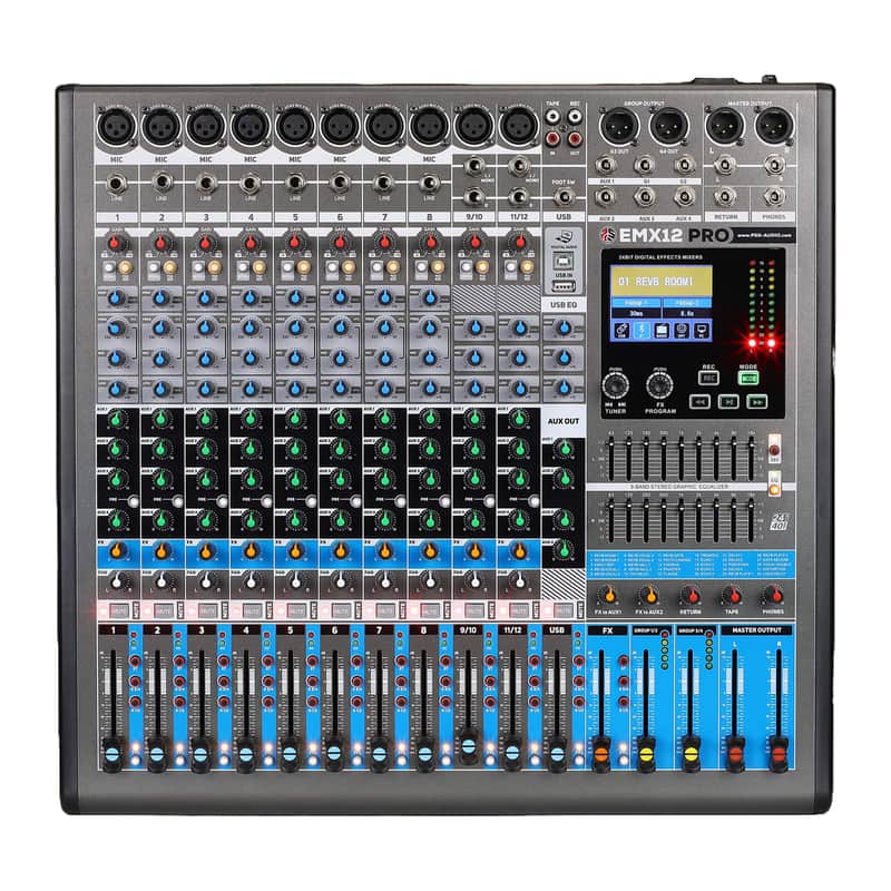 PSG Audio EMX-12 12 Channels Analog Mixer with Effects and Recording image 1