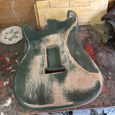 Stratocaster Body, Nitro paint, Dark green relic, 100% handcrafted in Italy image 7