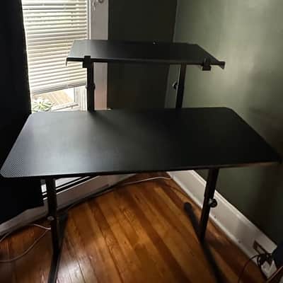 K&M 18810 Omega Keyboard Stand, 18811 Stacker 2nd Tier, 18819 Controller Keyboard Tray, & 18803 Tabletop - Black image 4