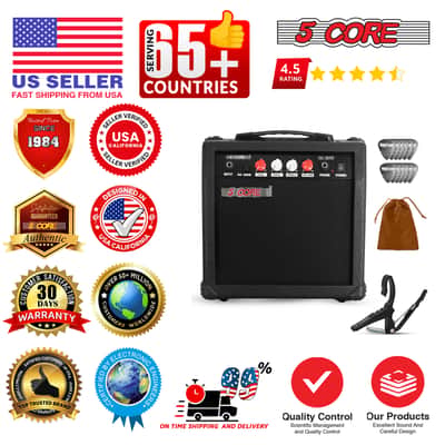 5 Core Guitar Amplifier 20W Electric Portable Mini Amp w Built in 6.5" Speaker Aux Headphone Jack image 12
