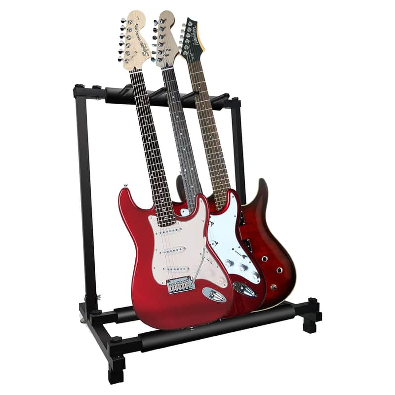 5 Core Multi Guitar Rack Stand Floor 3 Slot Adjustable Flying V Guitars Holder image 1