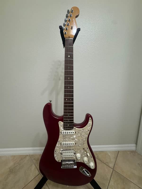 Fender American Deluxe Fat Stratocaster HSS with Rosewood Fretboard 1999 - 2001 - Crimson Transparent