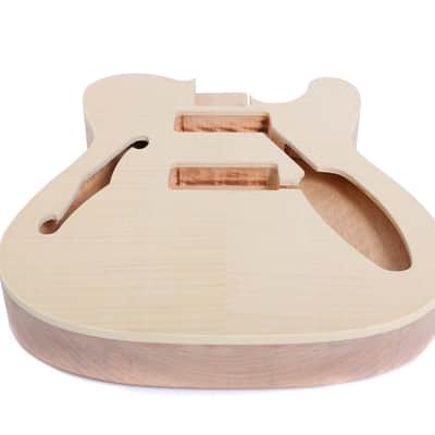 Telecaster Style Electric Guitar Body Semi Hollow, Mahogany Wood image 5